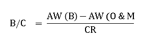 Modified Benefits Cost Ratio with AW