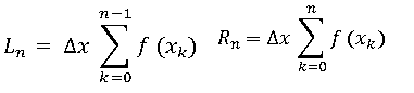 Left -hand and right-hand rectangle formula