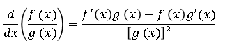 Calculus: QOUTIENT RULE FORMULA