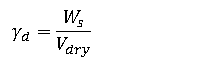 Dry unit weight formula