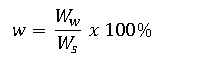 Water content or moisture content formula