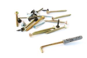 In construction materials, screw are utilized.